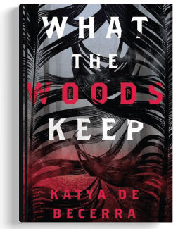 What the Woods Keep book cover featuring a haunting forest scene and a mysterious atmosphere.